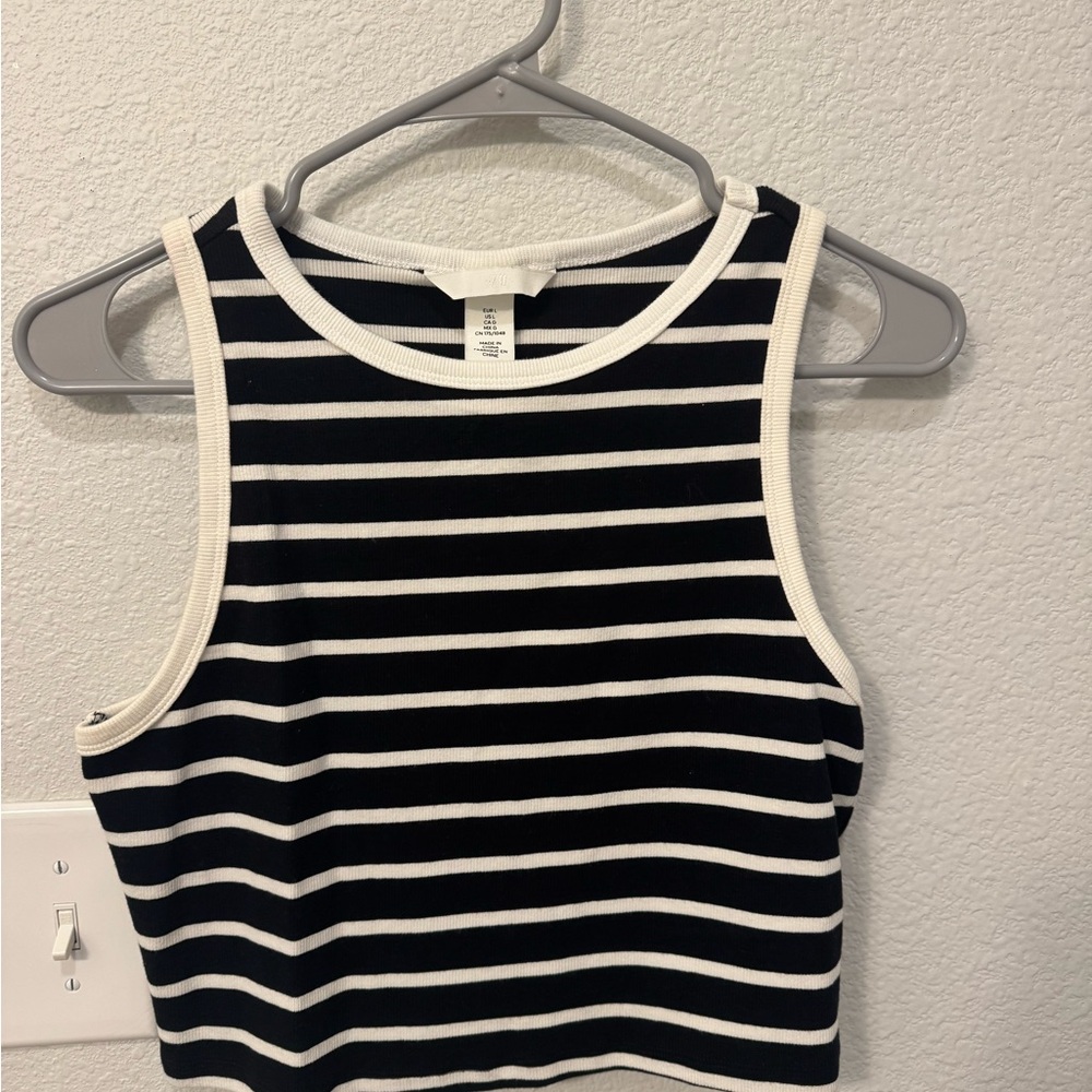 Striped Black and White Tank Top
